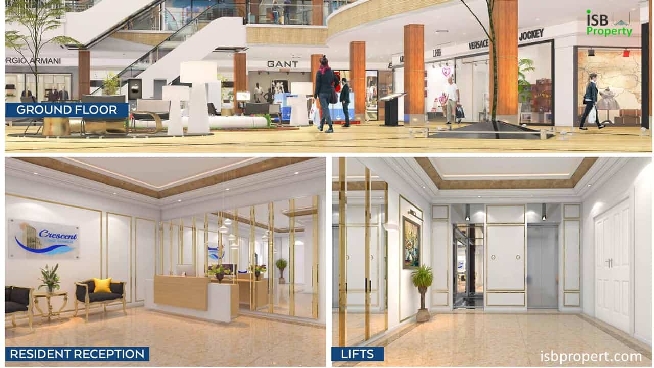 Ground Floor Shop on Installment at Crescent Lake Tower Islamabad