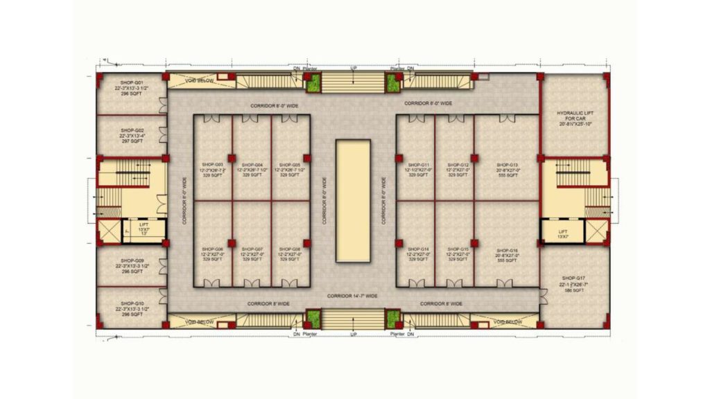 Gulberg Pride Ground Floor Layout Plan