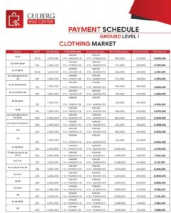 Gulberg Rabi Center Payment Schedule Ground Level-1