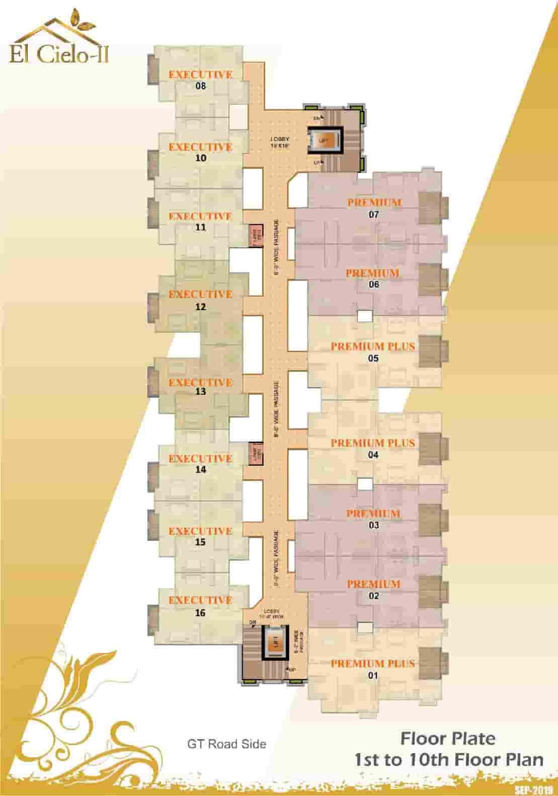El Cielo-II 1st to 10th Floor Plan