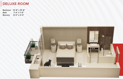Zameen Ace Mall Deluxe Room Layout