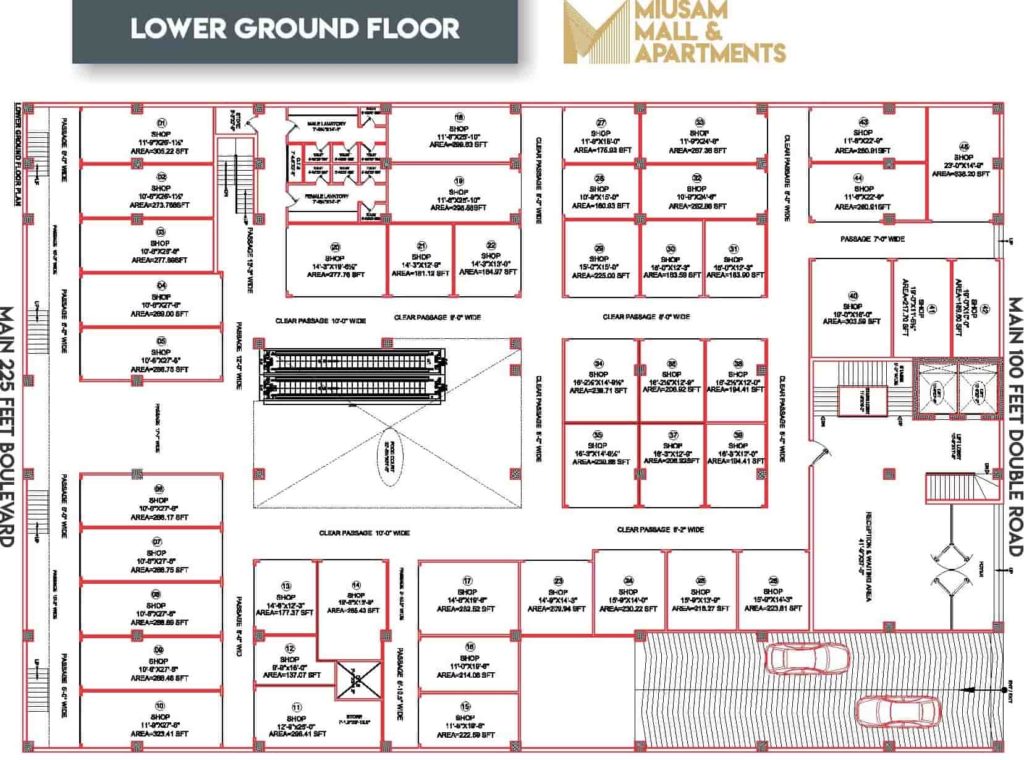 Miusam Mall Lower ground Floor Plan-min