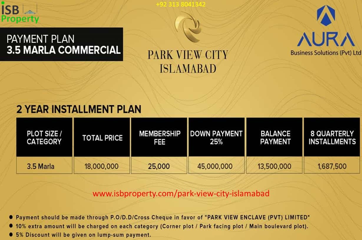 Park View City Overseas 3.5 Marla Commercial