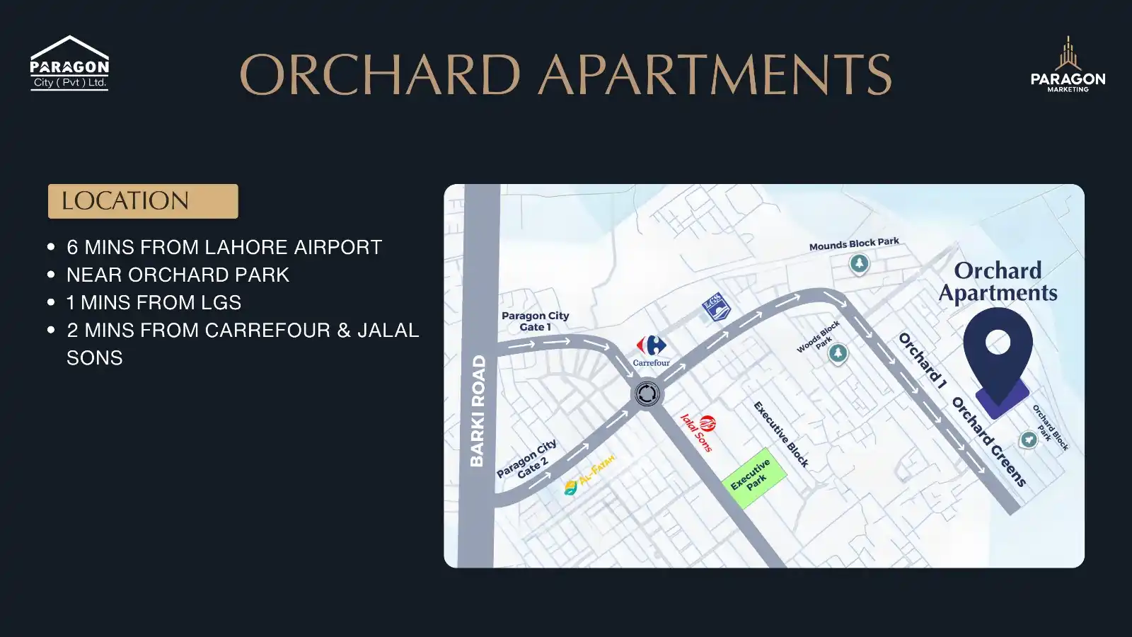 Orchard Apartments Location Map