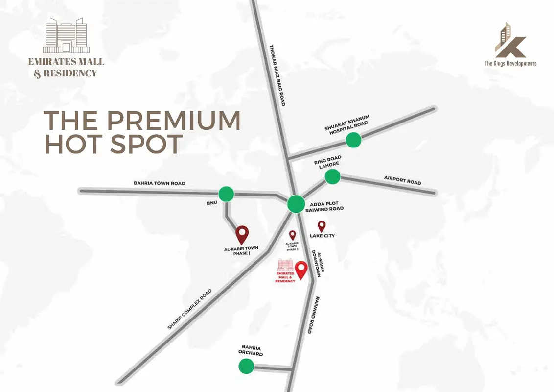 Emirates Mall and Residency floor plan shops showrooms apartments Lahore