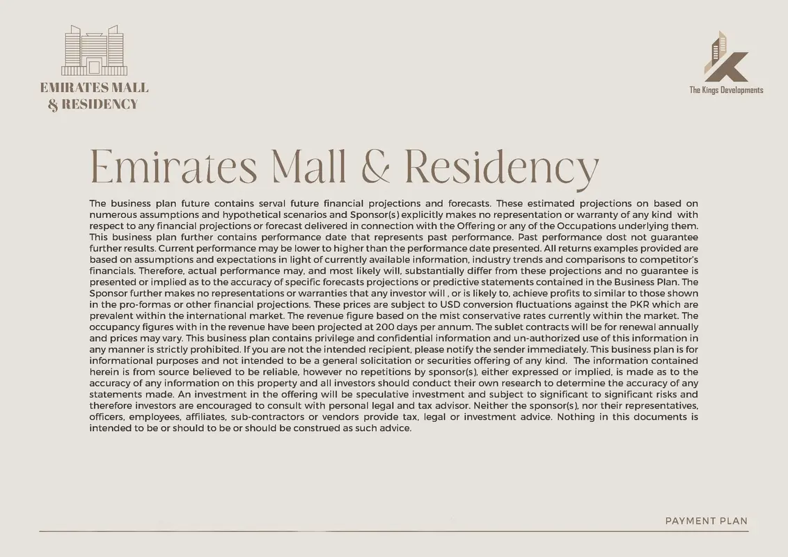 Emirates Mall and Residency master plan Al-Kabir Downtown Lahore