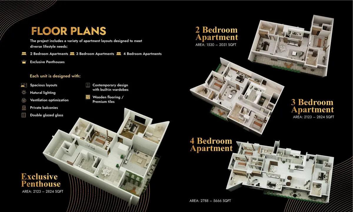 Heaven 20 Heights 4 bedroom apartment floor plan Lahore